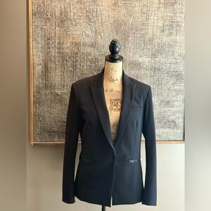 Veronica Beard Black Dickey Scuba Blazer - 12